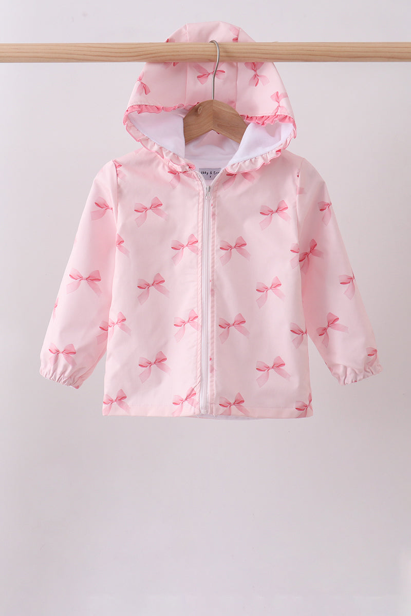 Pink Bow Ruffle Raincoat