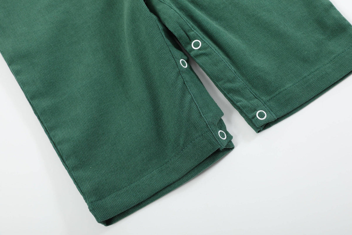 Green Corduroy Santa Smocked Longall