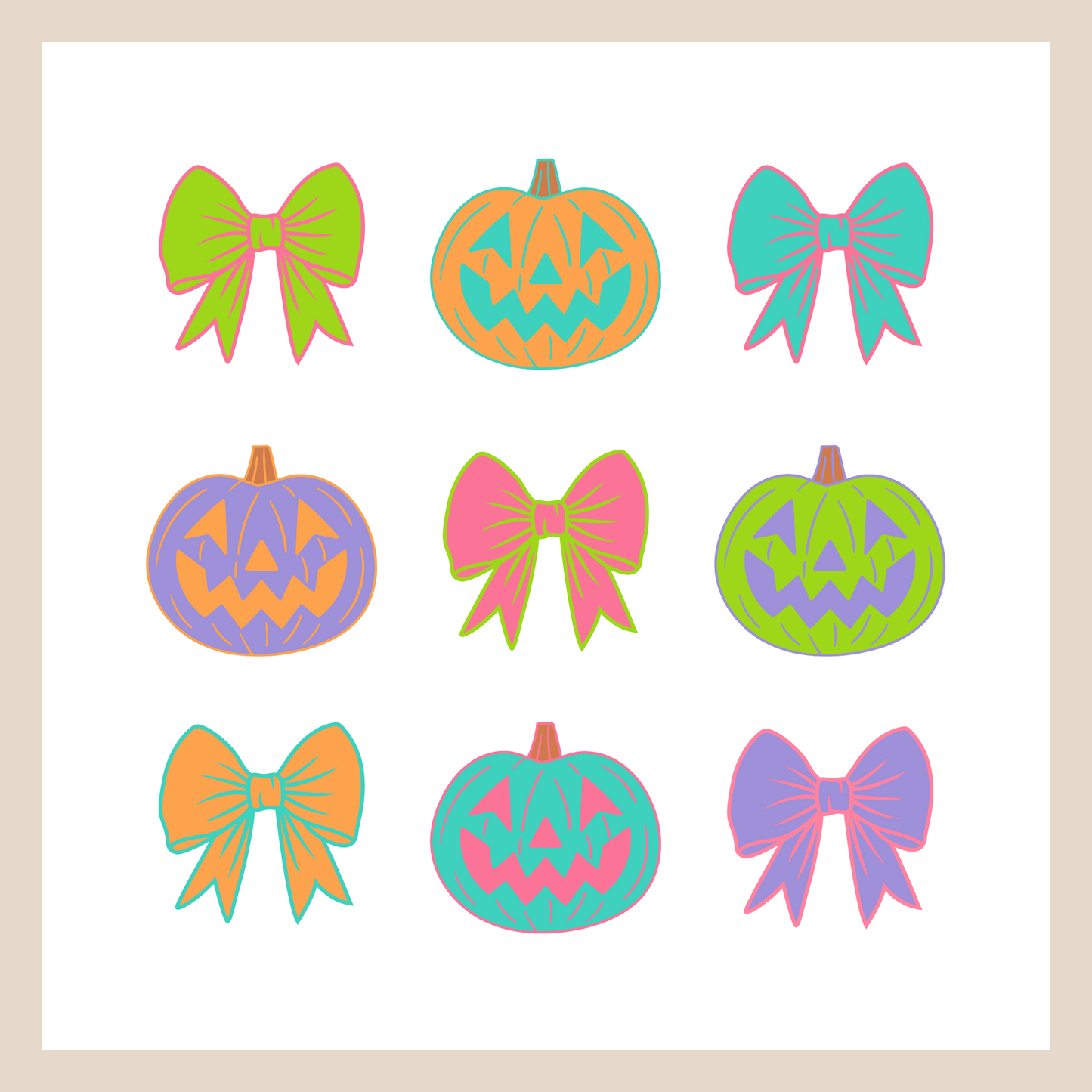Neon Pumpkin and Bows