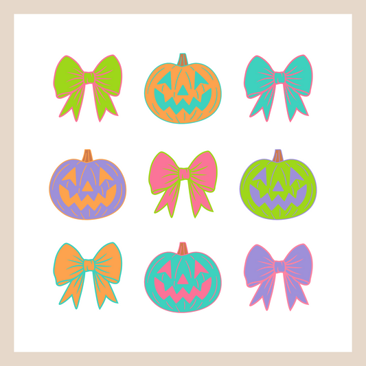 Neon Pumpkin and Bows