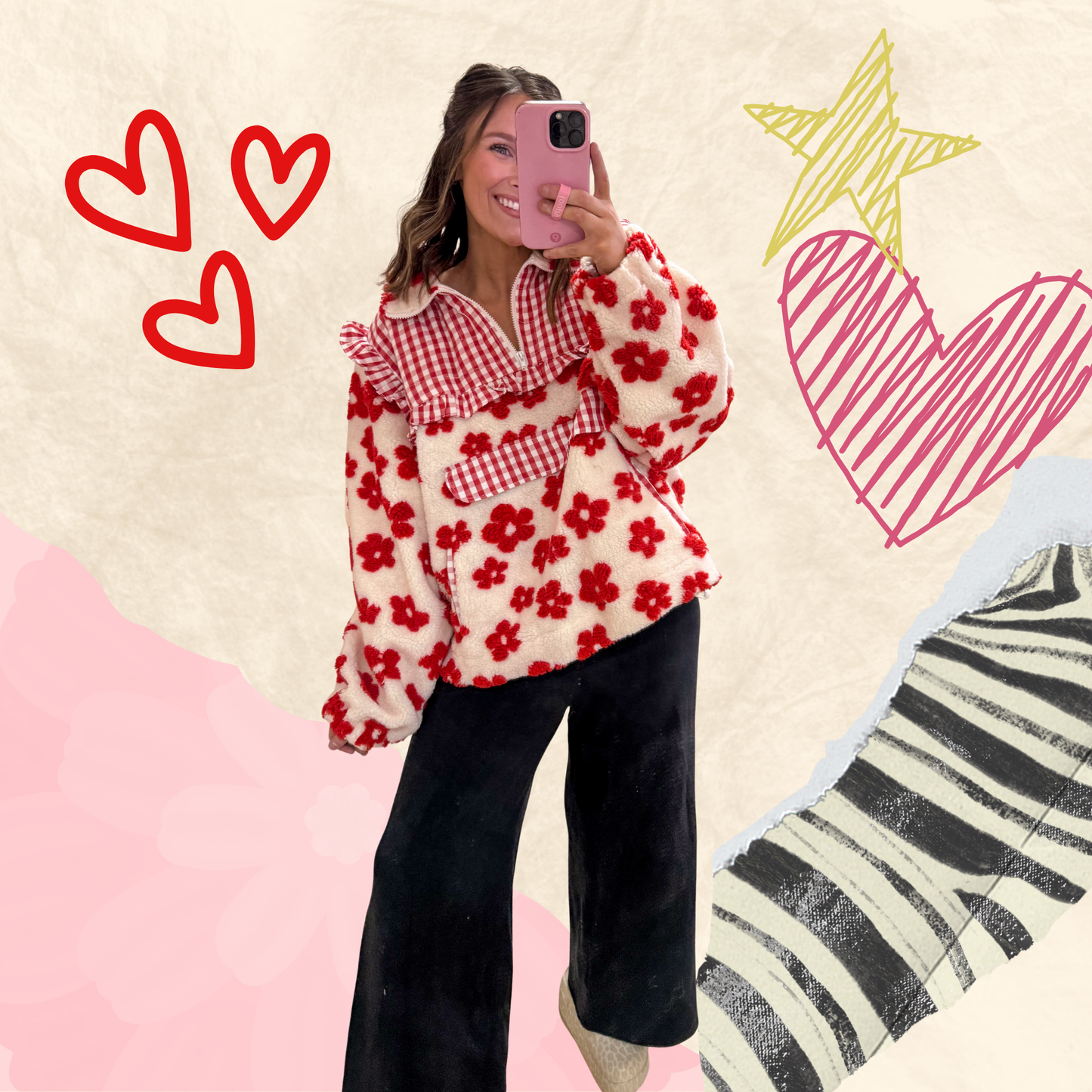 Sweetheart Bloom Sherpa Pullover