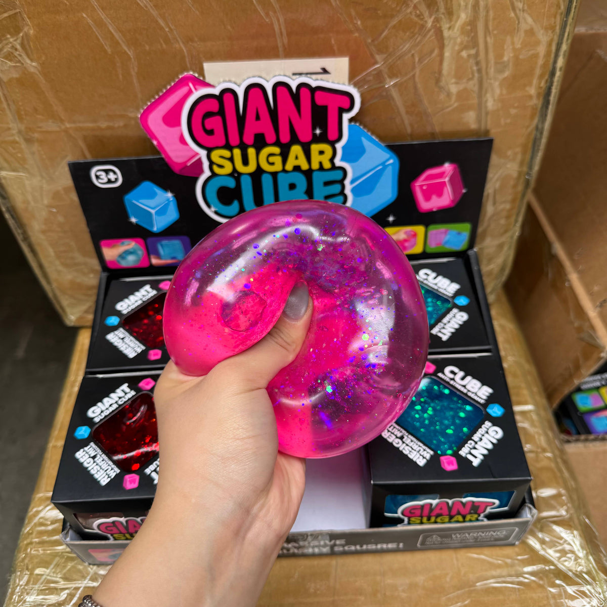 JUMBO Sugar Squeeze Glitter Cube