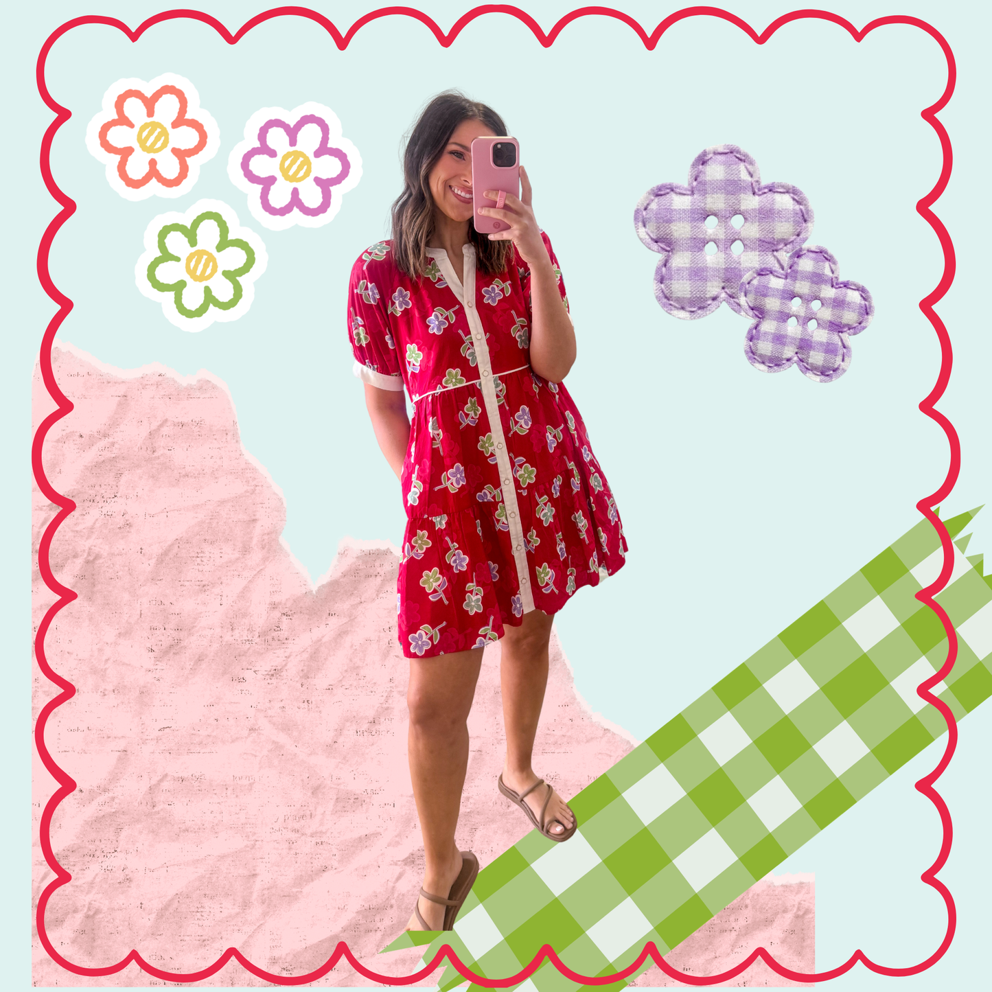 Cranberry Floral Babydoll Dress