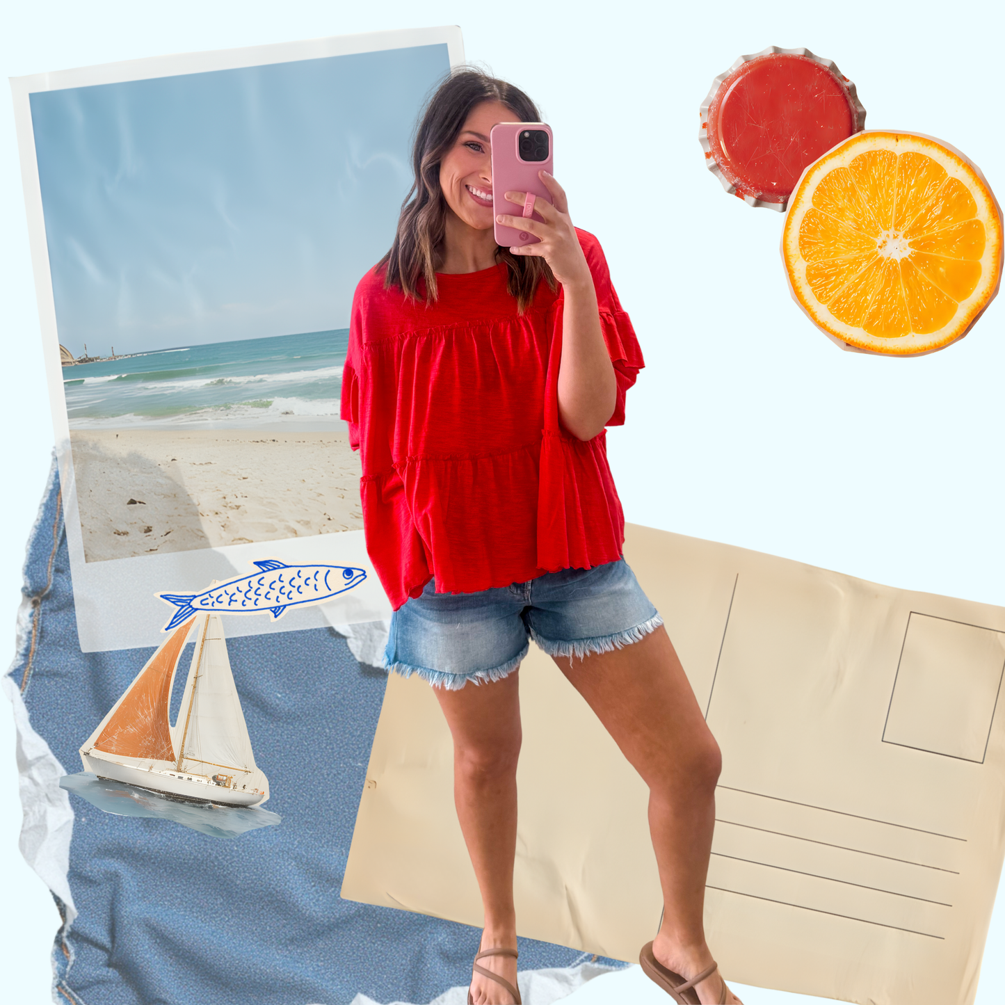 Poppy Peplum Top