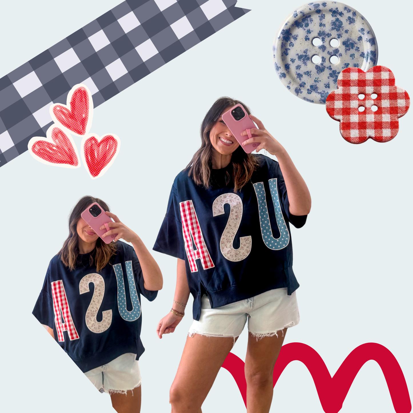 USA Playful Patchwork Top