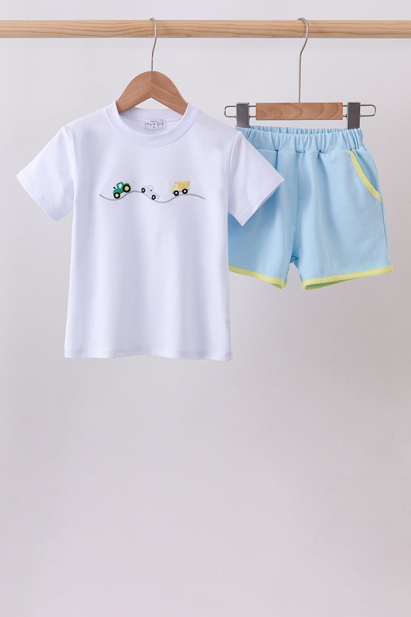 Blue Car Short Set