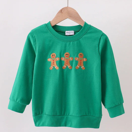 Green Gingerbread Embroidery Top
