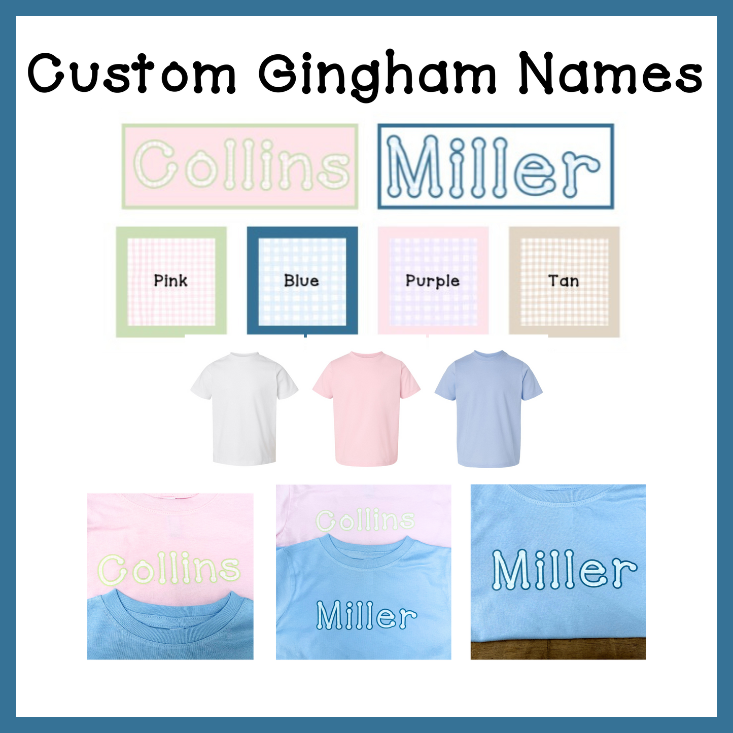 Custom Gingham Name Tees