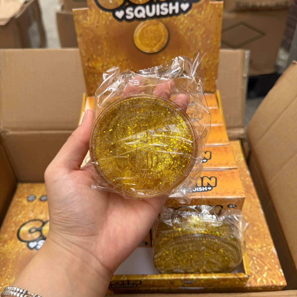 Sugar Squeeze Glitter Gold Coin