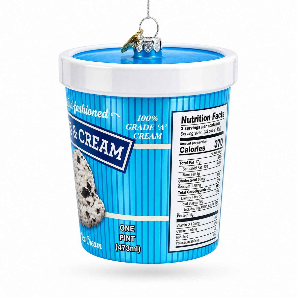 Cookies Ice Cream Pint Glass Ornament