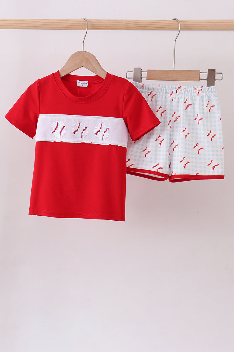 Baseball Applique Short Set