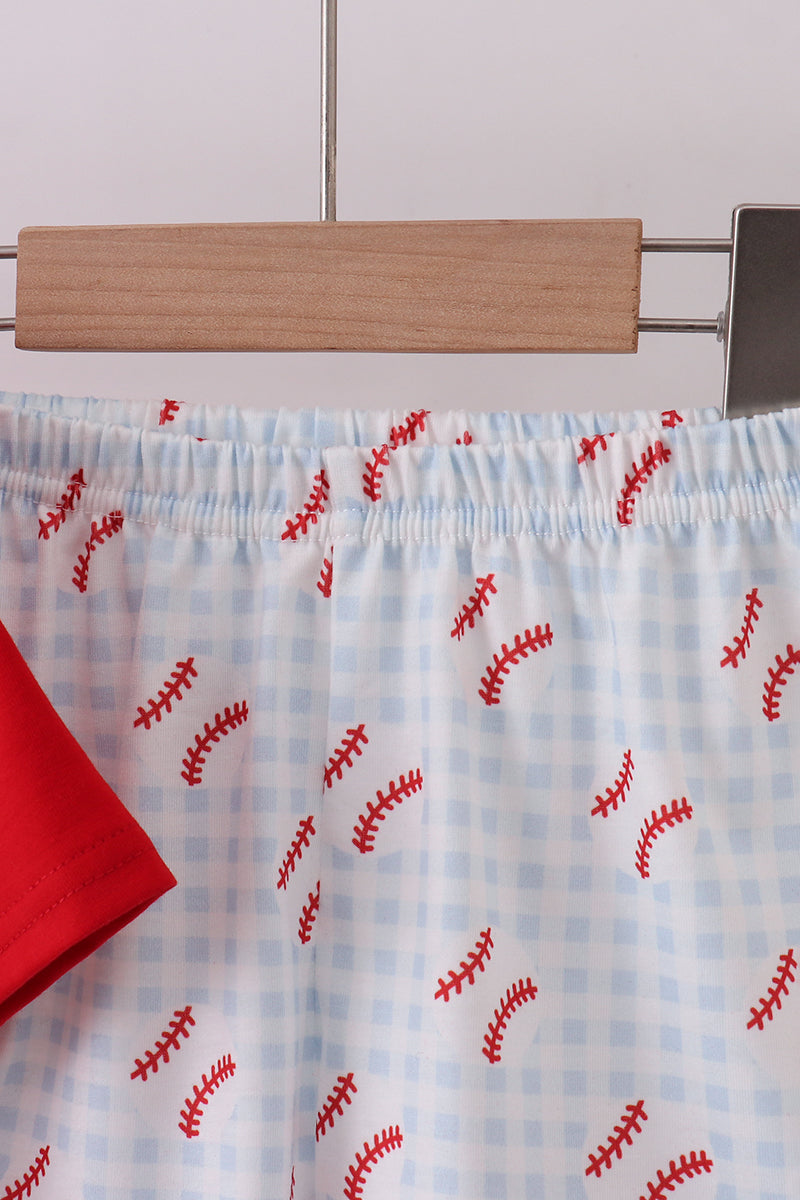 Baseball Applique Short Set