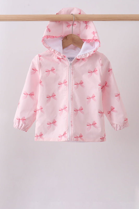 Pink Bow Ruffle Raincoat