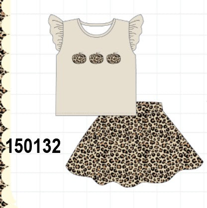 Leopard Pumpkin Skort Set