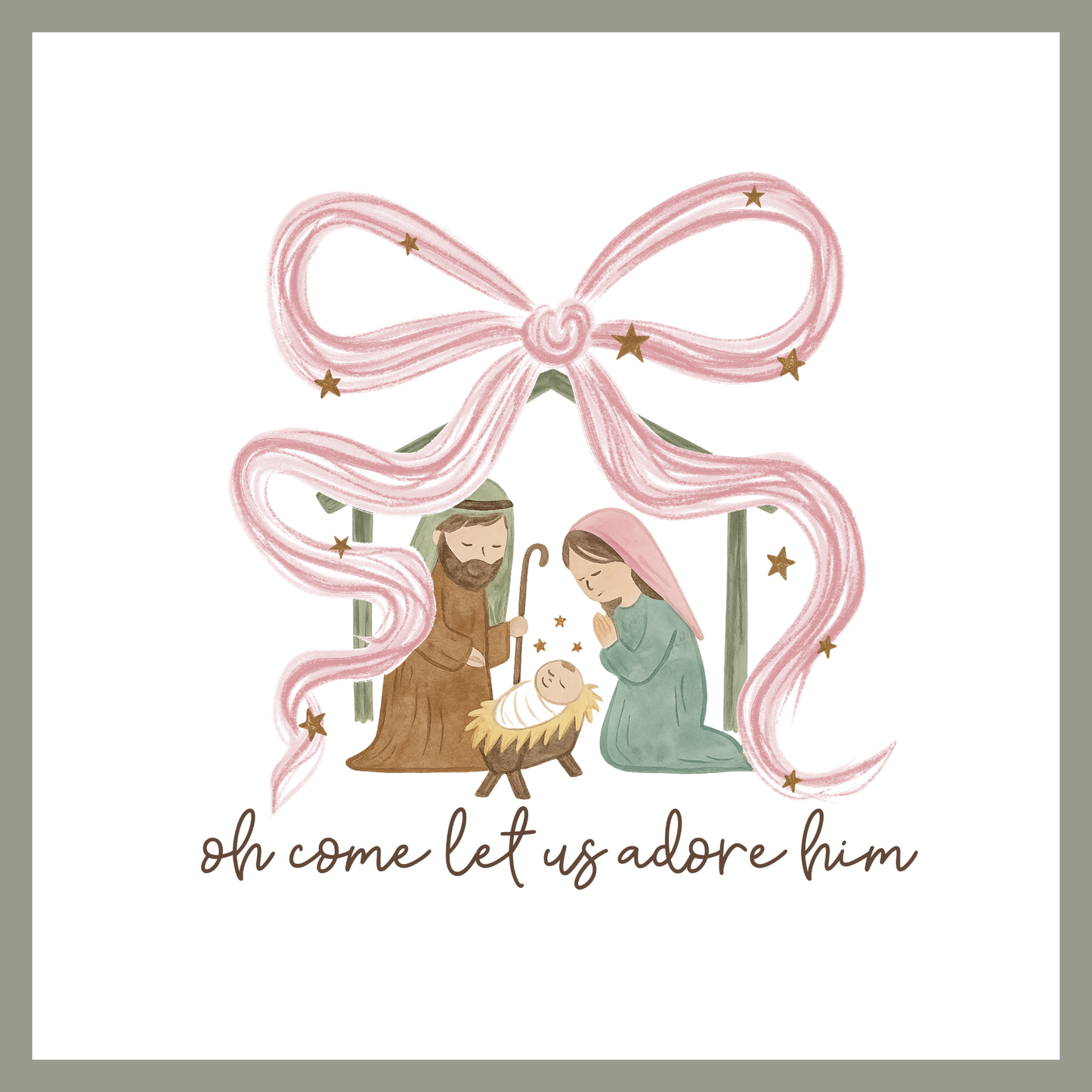 Hand Painted Manger Scene