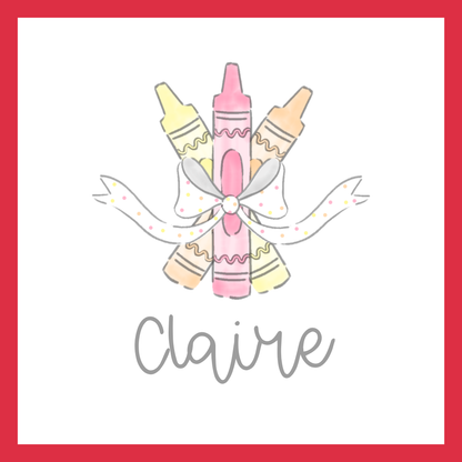 Pastel Crayons and Bow