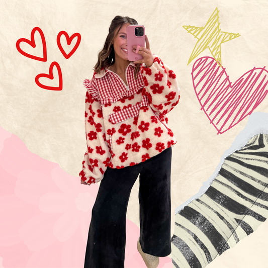 Sweetheart Bloom Sherpa Pullover