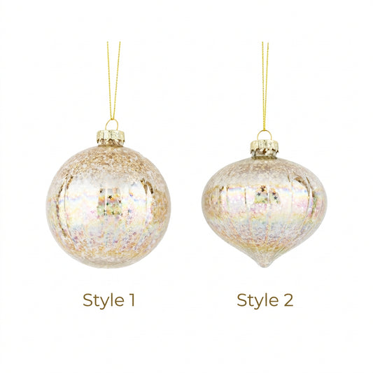 Gold Speckled Glass Ornaments