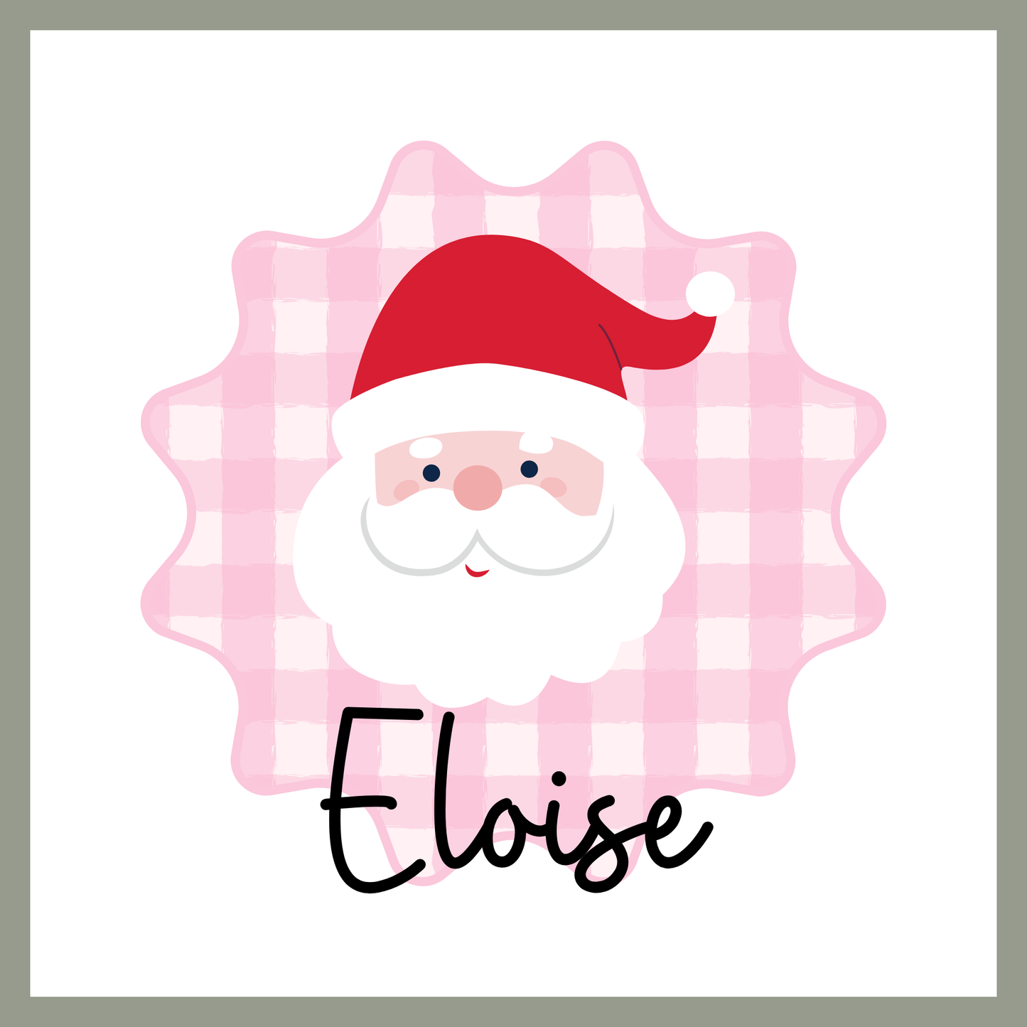 Gingham Santa, Pink