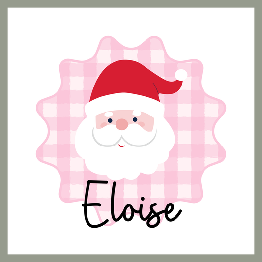 Gingham Santa, Pink