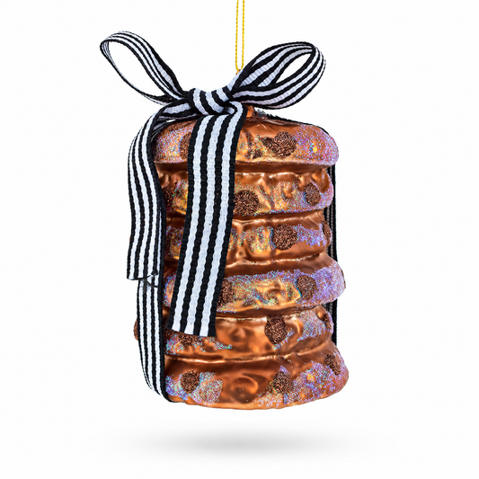 Delectable Chocolate Chip Cookies Glass Ornament