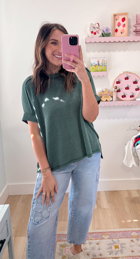 Tabby Top. Hunter Green