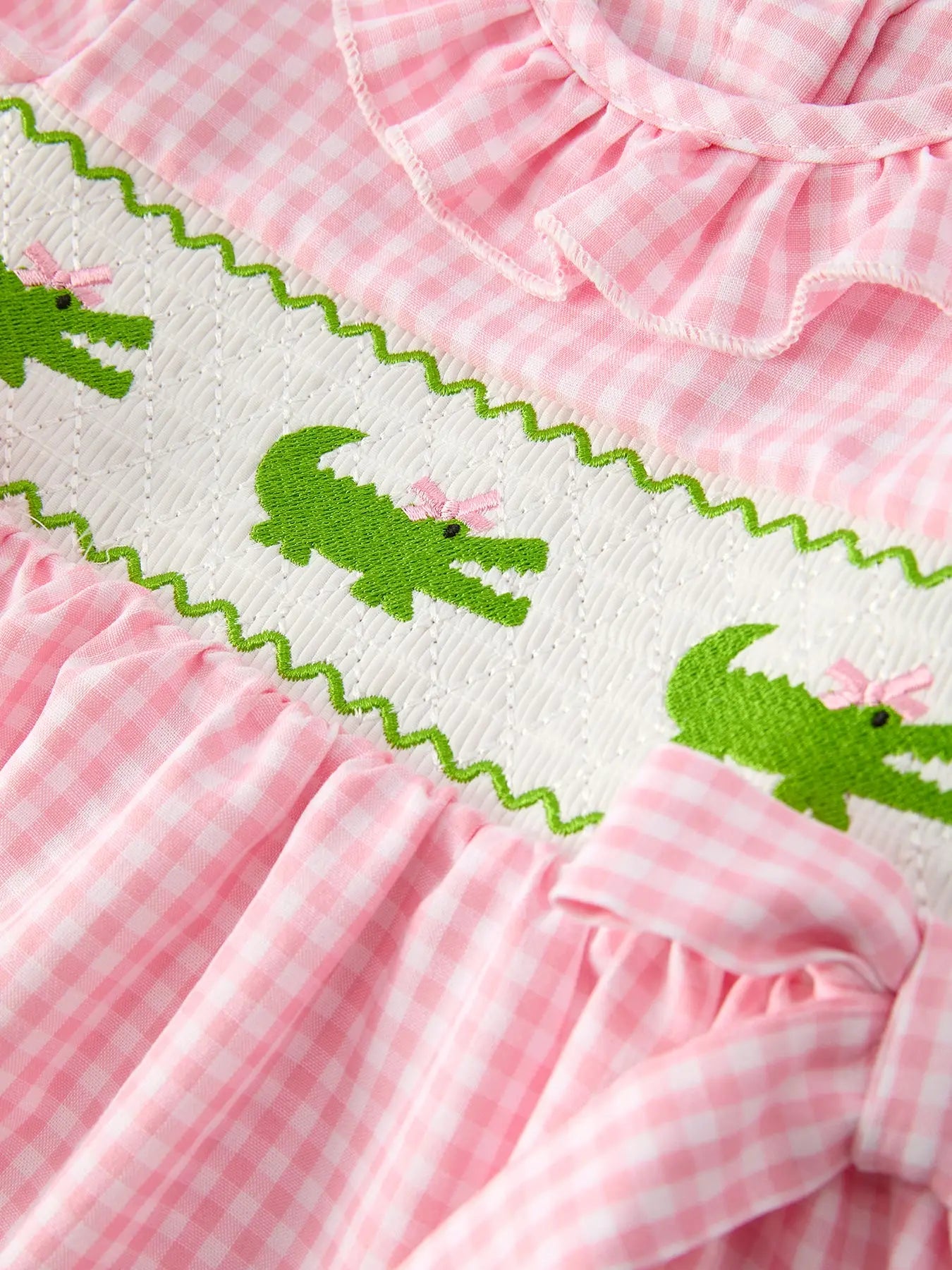 Summer Crocodile Smocked Dress