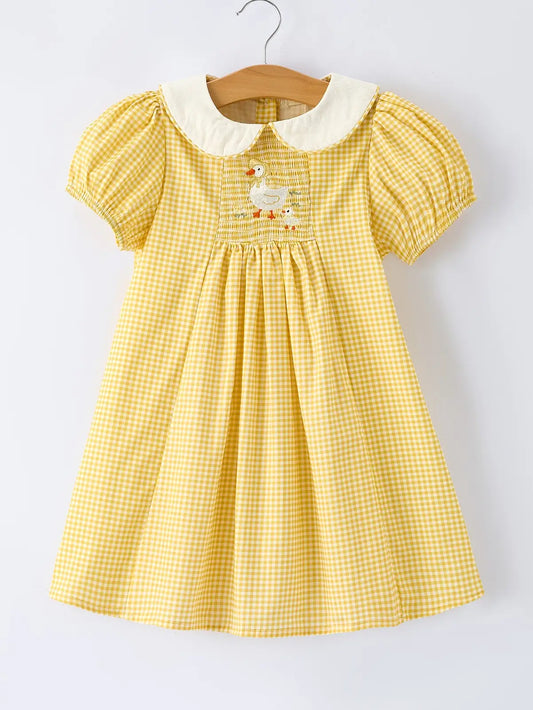 Yellow Goose Smocked Dress