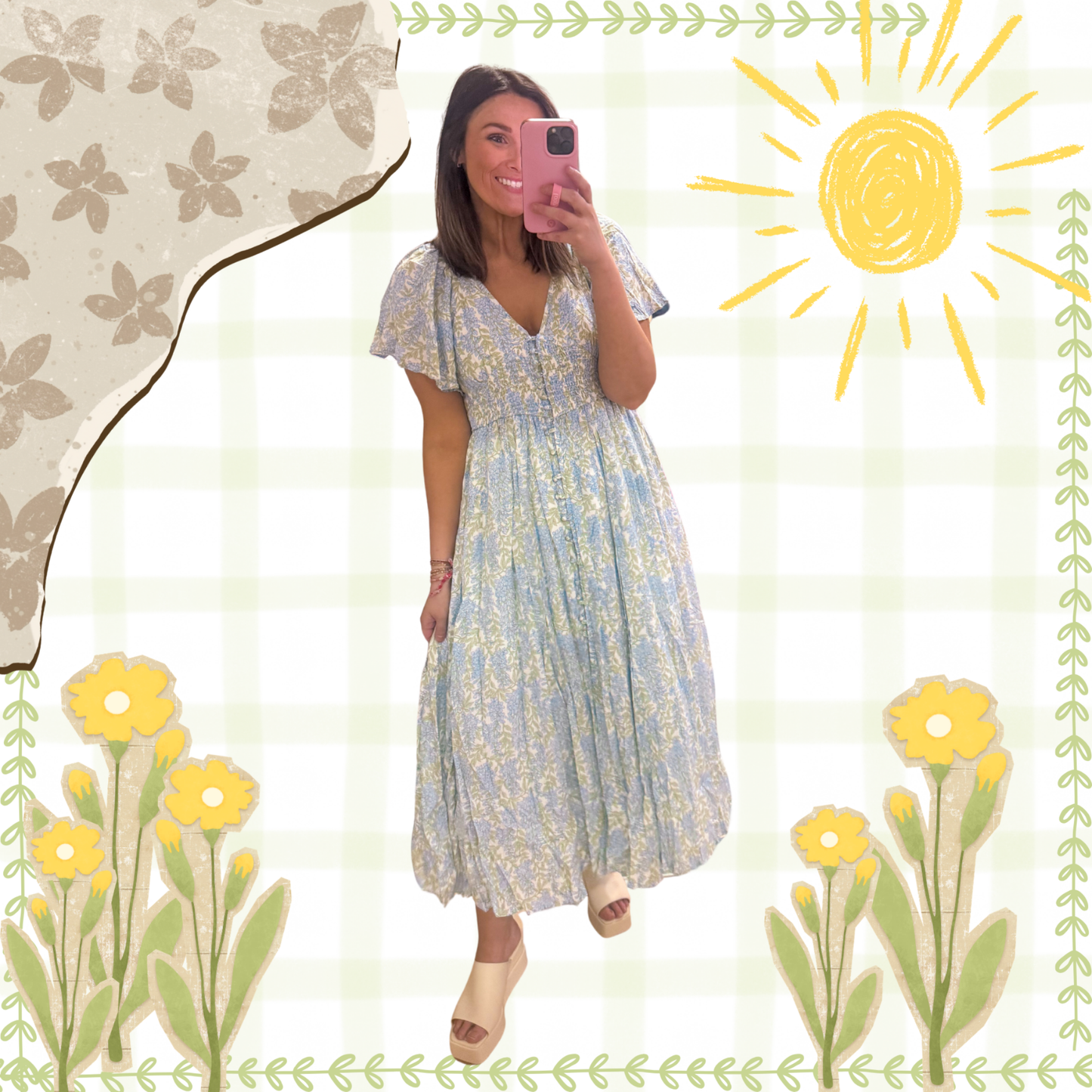Dreamy Floral Button Down Dress