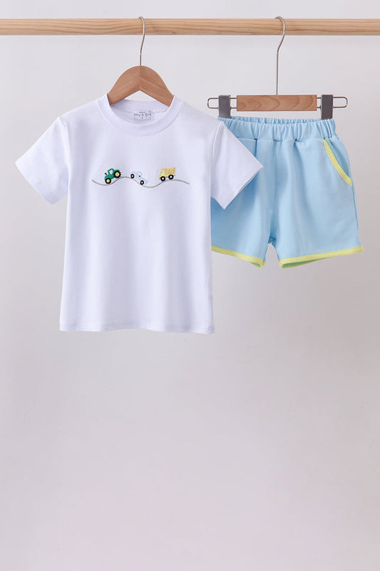 Blue Car Short Set