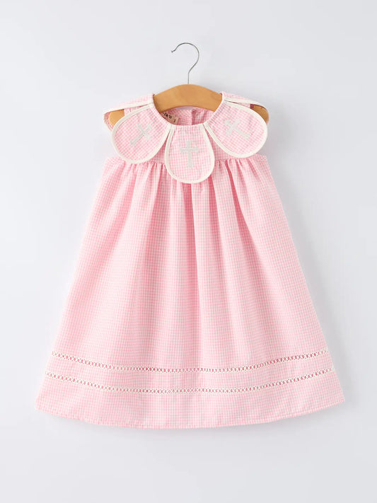 Pink Smocked Bishop Girls Dress