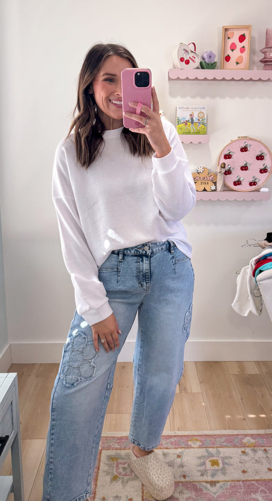 Flower Patch Barrel Jean