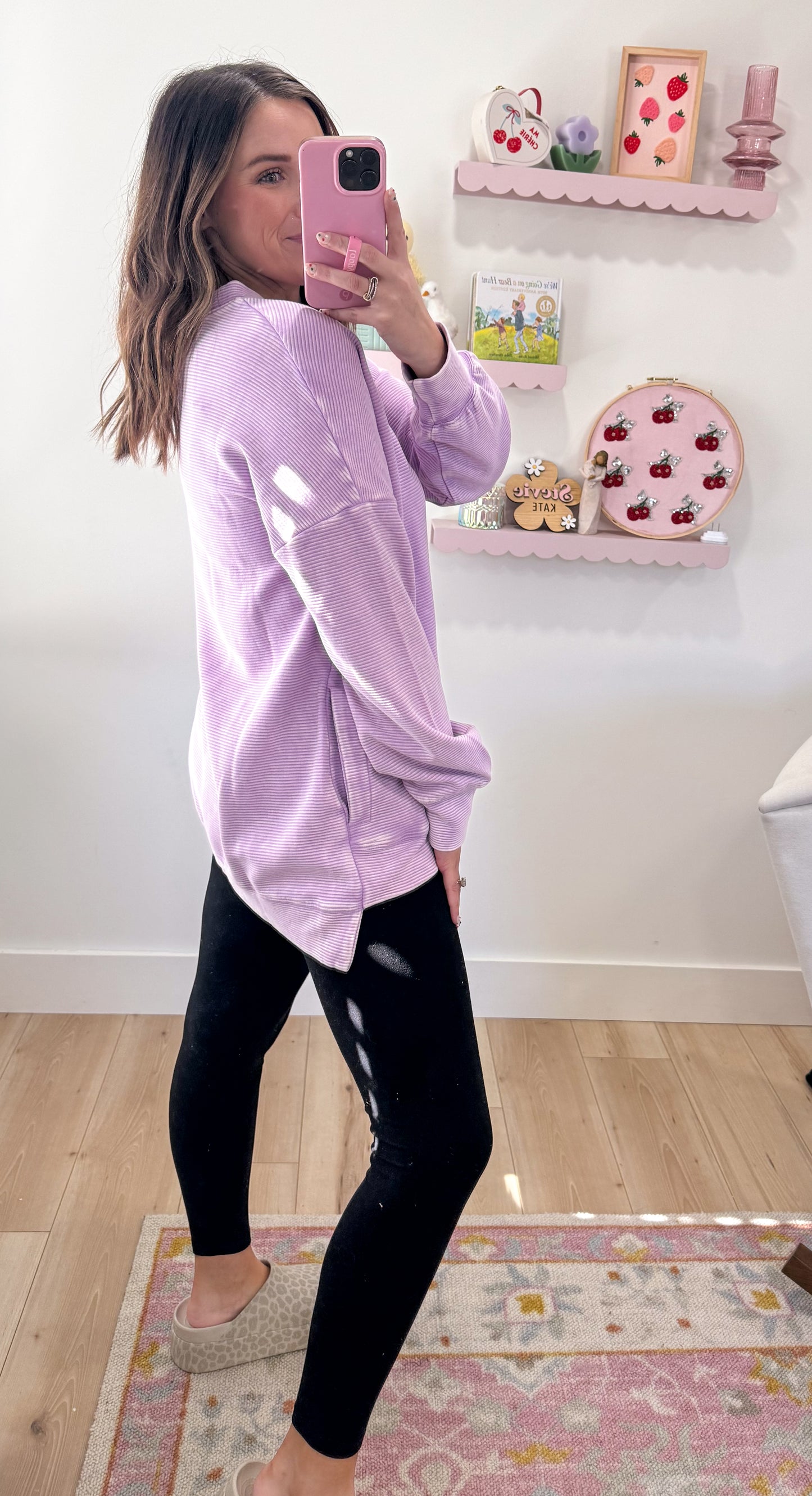 Kyler Ribbed Pullover, Lavender