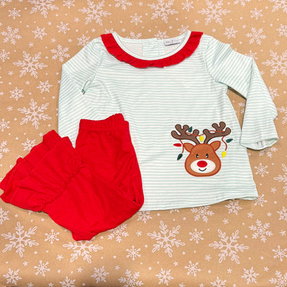 Reindeer Stripe Pants Set