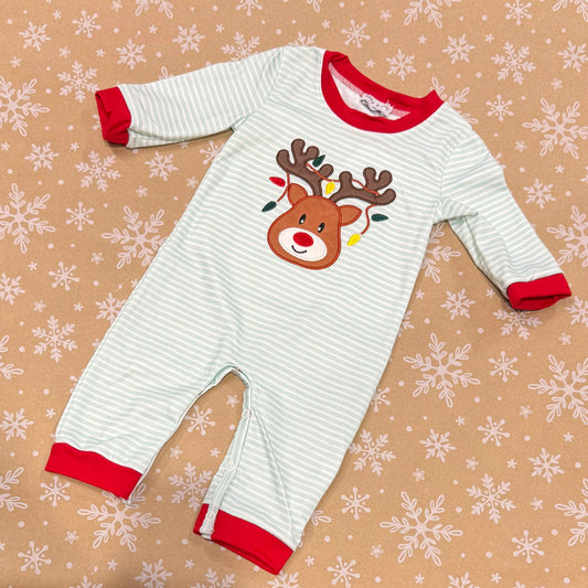 Reindeer Stripe Boy Romper