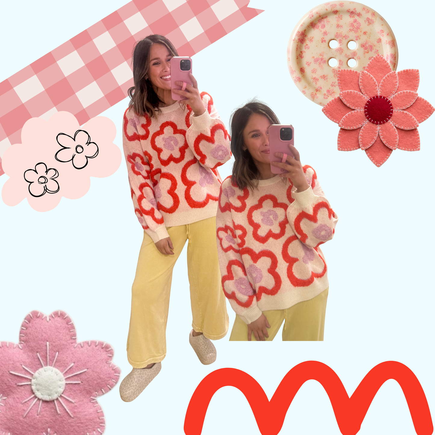 Retro Bloom Cozy Sweater