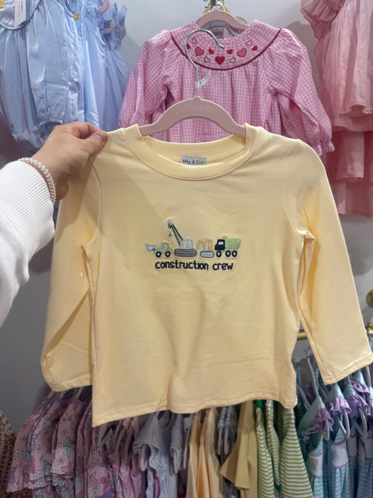 Beige Construction Embroidery Top