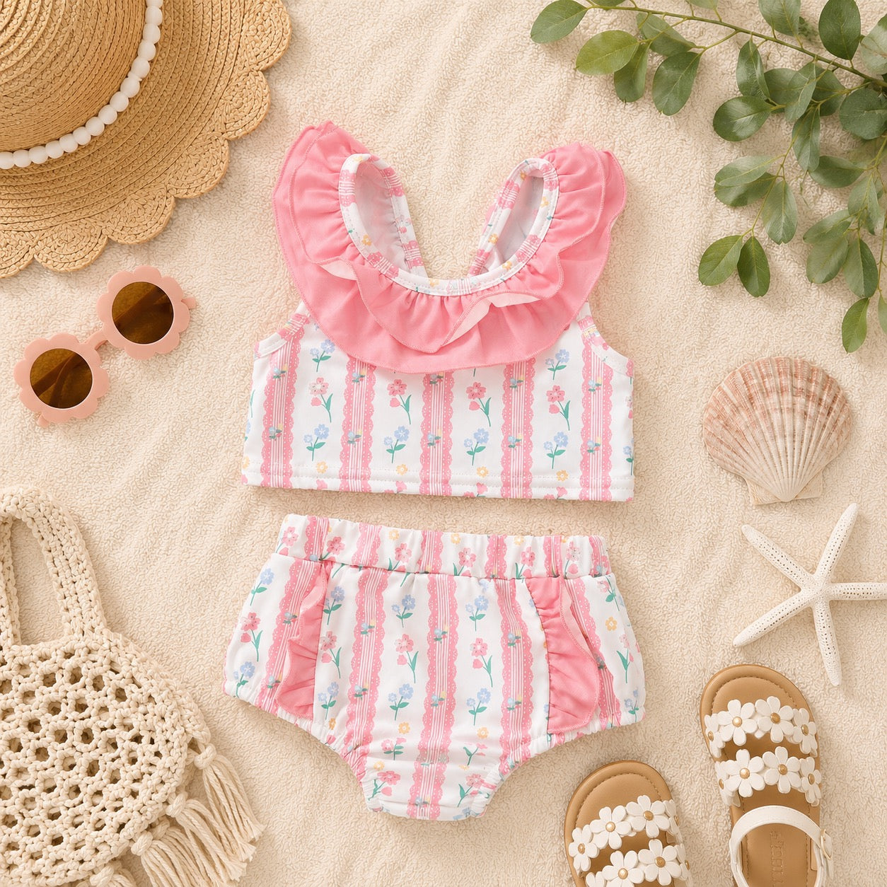 Rosy Ruffle Swimsuit