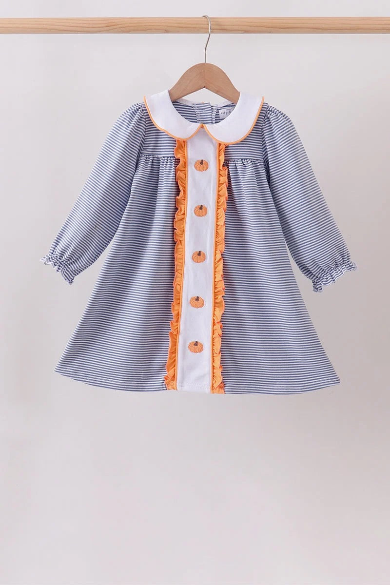 Pumpkin Embroidered Dress