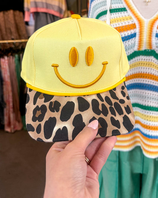 Smiley Leopard Brim Hat