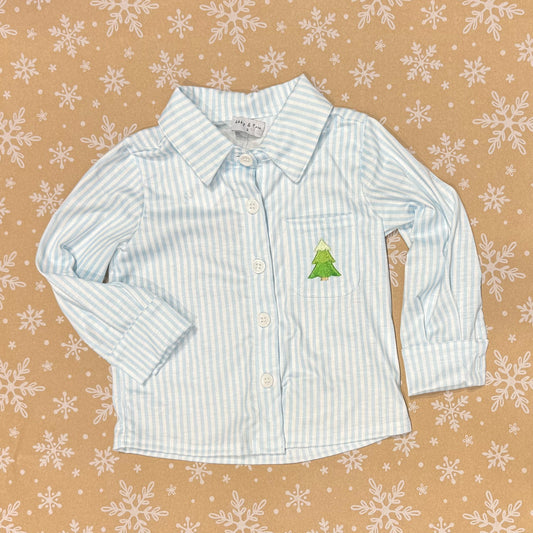 Christmas Tree Button Up