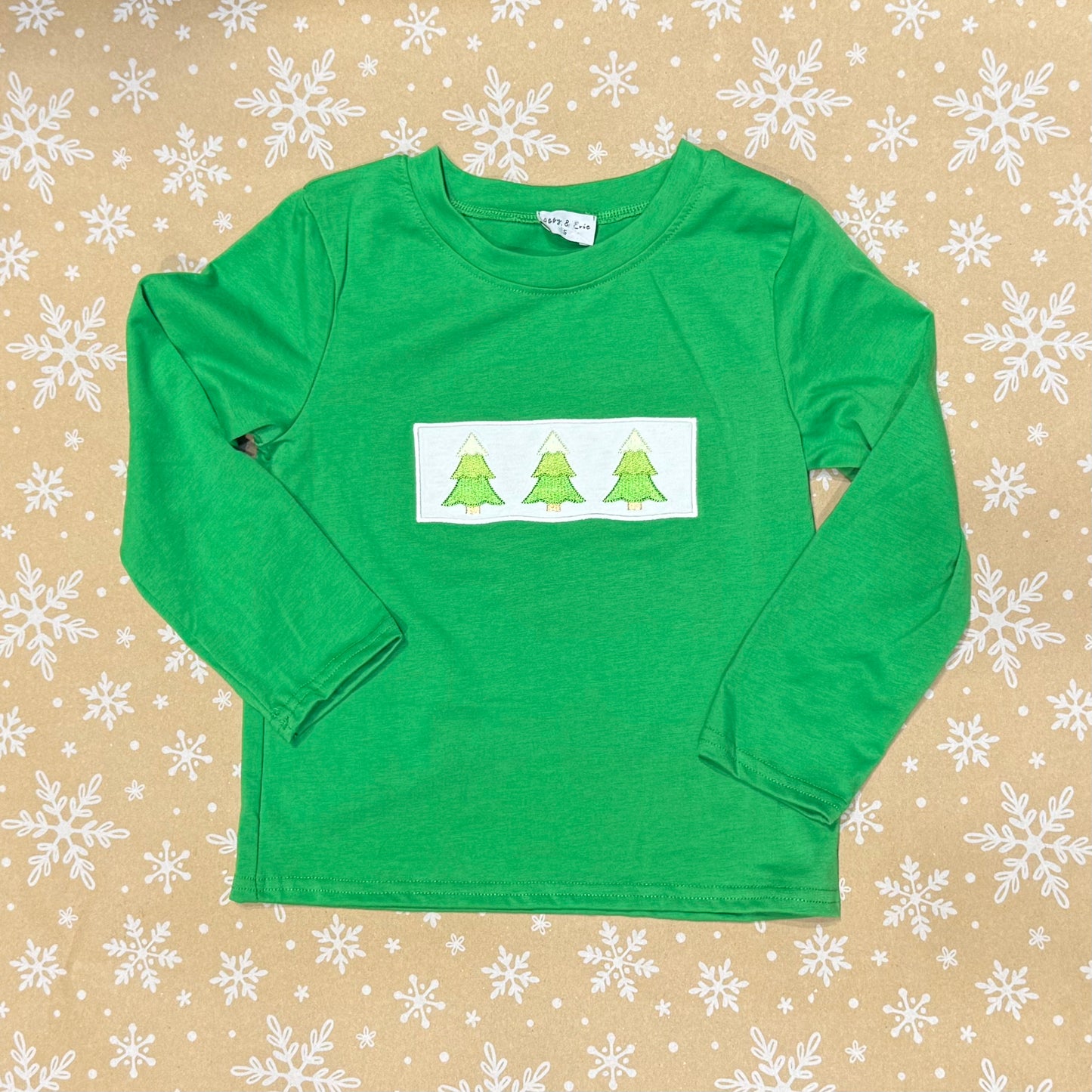 Christmas Tree Embroidered Top