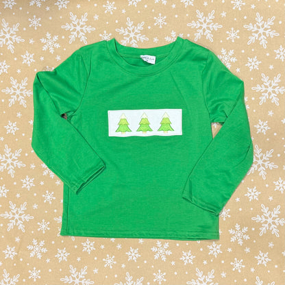 Christmas Tree Embroidered Top