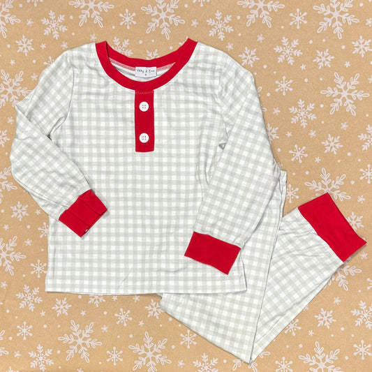 Sage Gingham Pajama Set