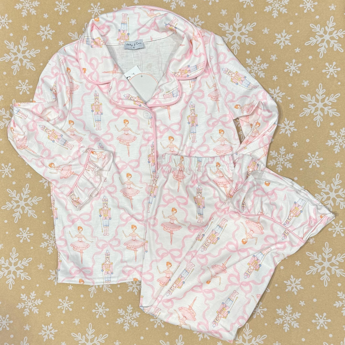 Pink Nutcracker Ruffle Pajama Set