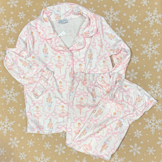 Pink Nutcracker Ruffle Pajama Set