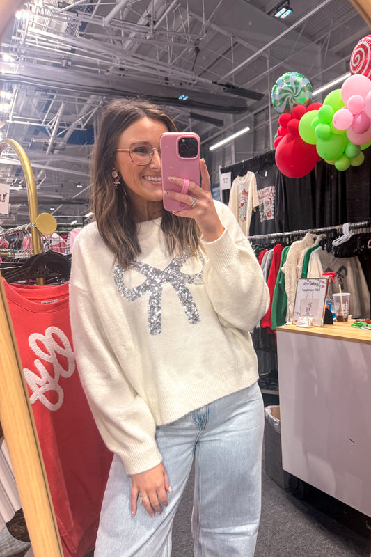 Sequin Bow Sweater
