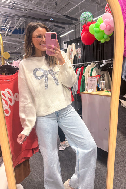 Sequin Bow Sweater