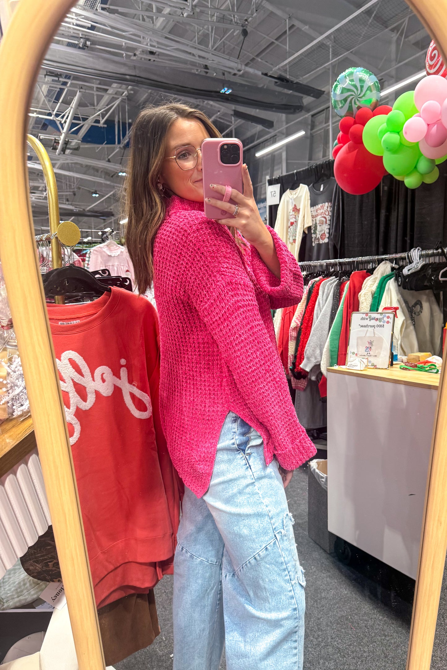 Fireside Sweater, Hot Pink