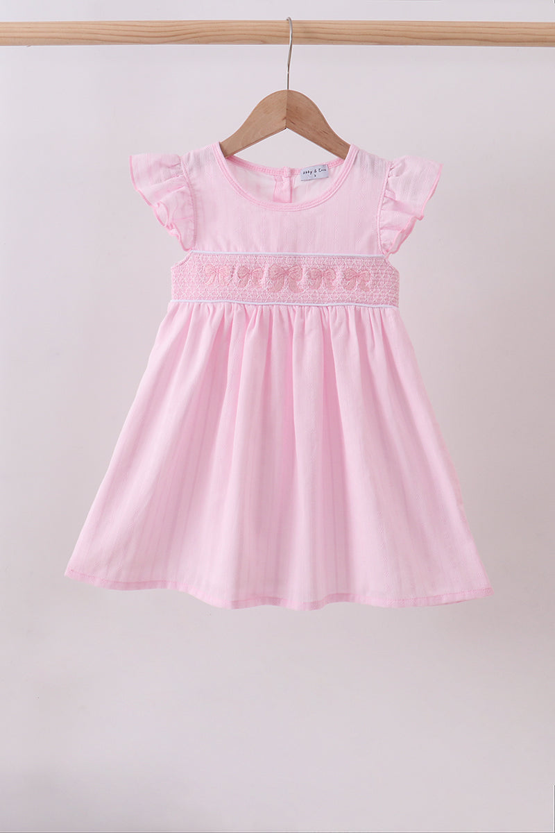 Pink Bow Smocked Dress